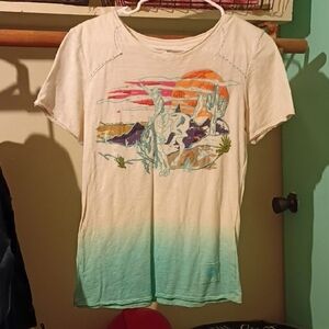 Double D Ranch Cream and Teal Tee